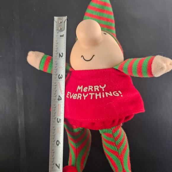 1988 Ziggy Christmas Merry Everything Plush Doll In His Pajamas Green And Red - Picture 10 of 10